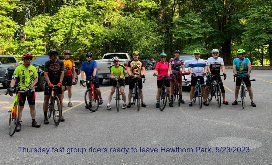 Thursday fast group riders ready to leave Hawthorn Park, 5/23/2023Picture